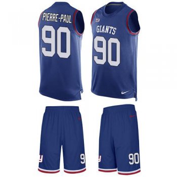 Nike Giants #90 Jason Pierre-Paul Royal Blue Team Color Men's Stitched NFL Limited Tank Top Suit Jersey