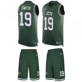 Nike Jets #19 Devin Smith Green Team Color Men's Stitched NFL Limited Tank Top Suit Jersey