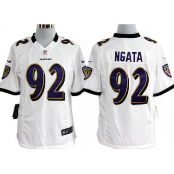 Nike Baltimore Ravens #92 Haloti Ngata White Game Jersey