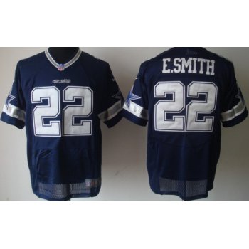 Nike Dallas Cowboys #22 Emmitt Smith Blue Elite Jersey