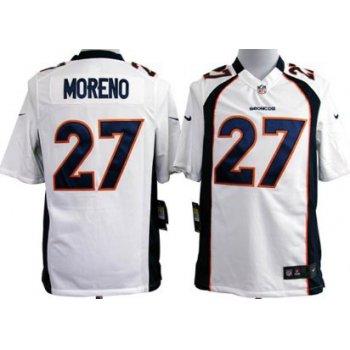 Nike Denver Broncos #27 Knowshon Moreno White Game Jersey