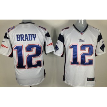 Nike New England Patriots #12 Tom Brady White Game Jersey