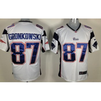 Nike New England Patriots #87 Rob Gronkowski White Game Jersey