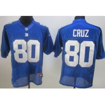Nike New York Giants #80 Victor Cruz Blue Elite Jersey