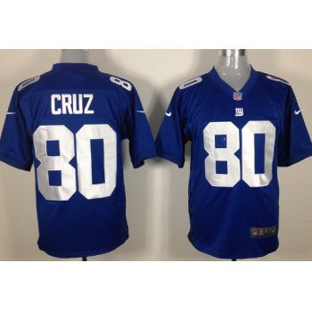 Nike New York Giants #80 Victor Cruz Blue Game Jersey