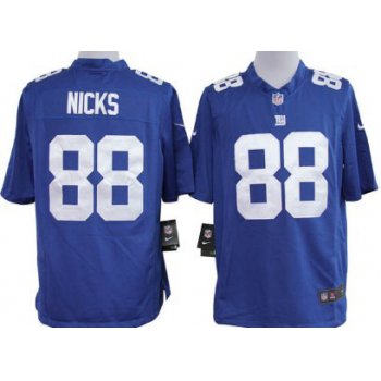 Nike New York Giants #88 Hakeem Nicks Blue Game Jersey