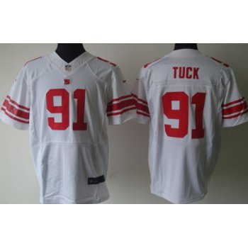 Nike New York Giants #91 Justin Tuck White Elite Jersey