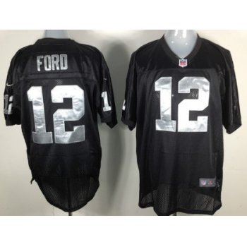 Nike Oakland Raiders #12 Jacoby Ford Black Elite Jersey