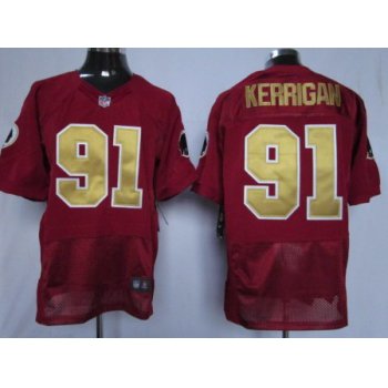 Nike Washington Redskins #91 Ryan Kerrigan Red With Gold Elite Jersey