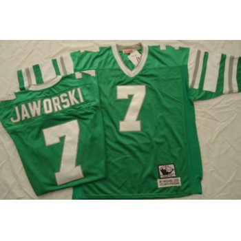 Philadelphia Eagles #7 Ron Jaworski Light Green Throwback Jersey