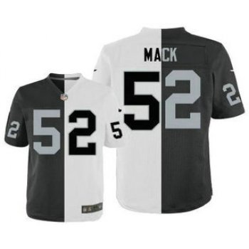 Men's Oakland Raiders #52 Khalil Mack Black With White Two Tone Elite Jersey