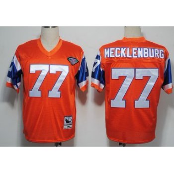 Denver Broncos #77 Karl Mecklenburg Orange 75TH Throwback Jersey