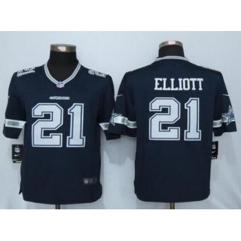 Men's Dallas Cowboys #21 Ezekiel Elliott Navy Blue Team Color NFL Nike Limited Jersey