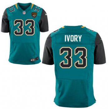 Men's Jacksonville Jaguars #33 Chris Ivory Teal Green Alternate NFL Nike Elite Jersey