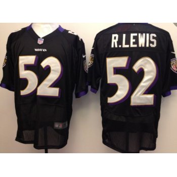 Nike Baltimore Ravens #52 Ray Lewis Black Elite Jersey