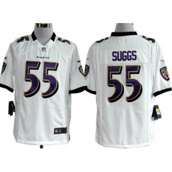 Nike Baltimore Ravens #55 Terrell Suggs White Game Jersey