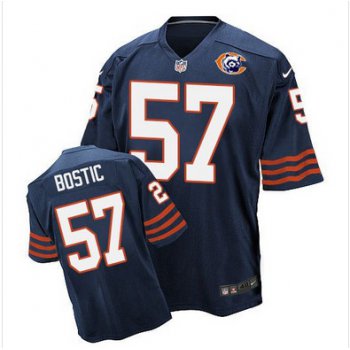 Nike Bears #57 Jon Bostic Navy Blue Throwback Men's Stitched NFL Elite Jersey