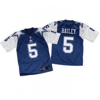 Nike Cowboys #5 Dan Bailey Navy BlueWhite Throwback Men's Stitched NFL Elite Jersey