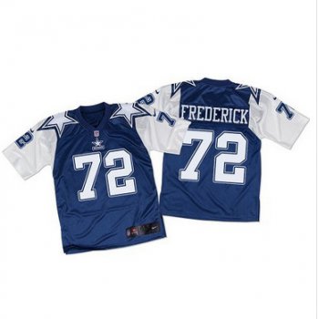 Nike Cowboys #72 Travis Frederick Navy BlueWhite Throwback Men's Stitched NFL Elite Jersey