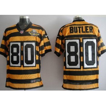 Nike Pittsburgh Steelers #80 Jack Butler Yellow With Black Throwback 80TH Jersey