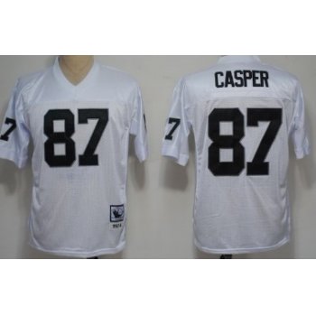 Oakland Raiders #87 Dave Casper White Throwback Jersey