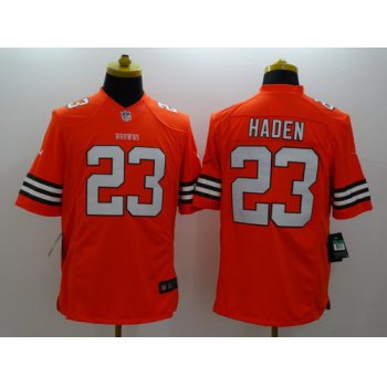 Nike Cleveland Browns #23 Joe Haden Orange Limited Jersey