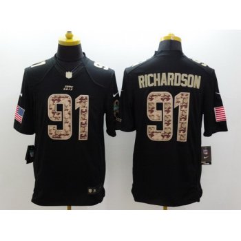 Nike New York Jets #91 Sheldon Richardson Salute to Service Black Limited Jersey