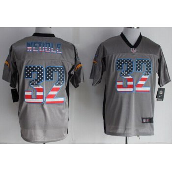 Nike San Diego Chargers #32 Eric Weddle 2014 USA Flag Fashion Gray Elite Jersey