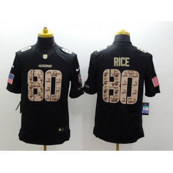 Nike San Francisco 49ers #80 Jerry Rice Salute to Service Black Limited Jersey