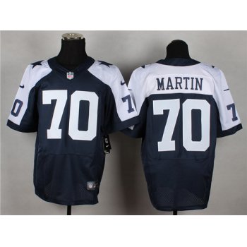Nike Dallas Cowboys #70 Zack Martin Blue Thanksgiving Elite Jersey