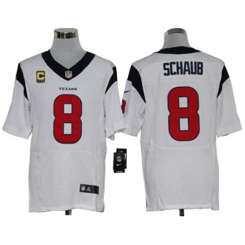 Size 60 4XL-Matt Schaub Houston Texans #8 C Patch White Stitched Nike Elite NFL Jerseys