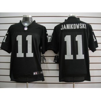 Size 60 4XL-Sebastian Janikowski Oakland Raiders #11 Black Stitched Nike Elite NFL Jerseys
