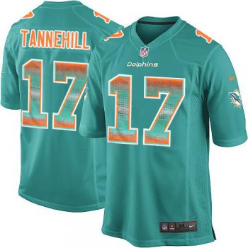 Nike Miami Dolphins #17 Ryan Tannehill Aqua Green Team Color Men's Stitched NFL Limited Strobe Jersey