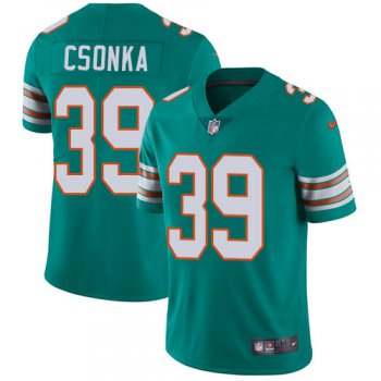Nike Miami Dolphins #39 Larry Csonka Aqua Green Alternate Men's Stitched NFL Vapor Untouchable Limited Jersey