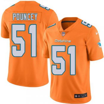 Nike Miami Dolphins #51 Mike Pouncey Orange Men's Stitched NFL Limited Rush Jersey