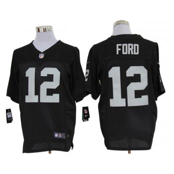 Size 60 4XL-Jacoby Ford Oakland Raiders #12 Black Stitched Nike Elite NFL Jerseys