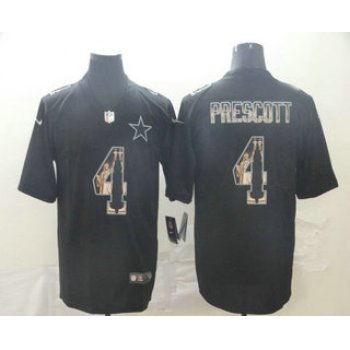 Men's Dallas Cowboys #4 Dak Prescott 2019 Black Statue Of Liberty Stitched NFL Nike Limited Jersey