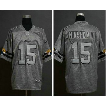 Men's Jacksonville Jaguars #15 Gardner Minshew II 2019 Gray Gridiron Vapor Untouchable Stitched NFL Nike Limited Jersey