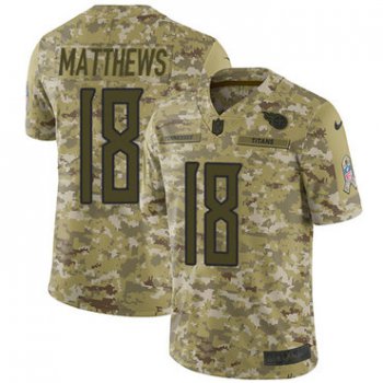 Nike Titans #18 Rishard Matthews Camo Men's Stitched NFL Limited 2018 Salute To Service Jersey