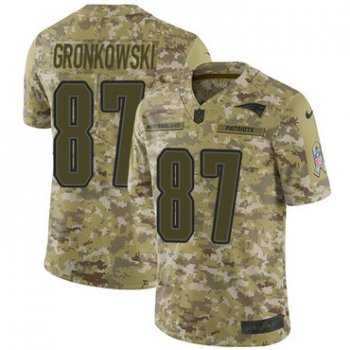 Nike Patriots #87 Rob Gronkowski Camo Men's Stitched NFL Limited 2018 Salute To Service Jersey