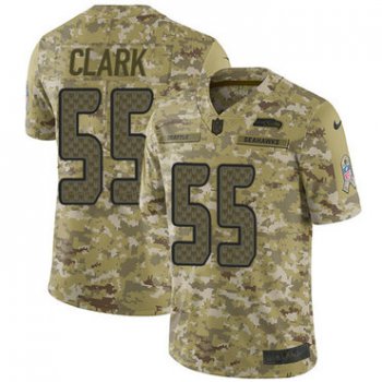 Nike Seahawks #55 Frank Clark Camo Men's Stitched NFL Limited 2018 Salute To Service Jersey