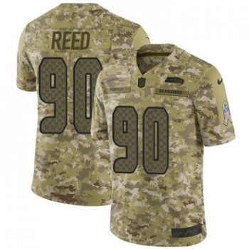 Nike Seahawks #90 Jarran Reed Camo Men's Stitched NFL Limited 2018 Salute To Service Jersey