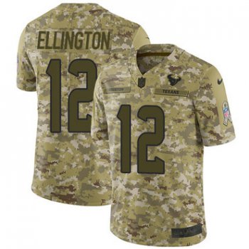 Nike Texans #12 Bruce Ellington Camo Men's Stitched NFL Limited 2018 Salute To Service Jersey