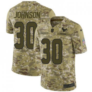 Nike Texans #30 Kevin Johnson Camo Men's Stitched NFL Limited 2018 Salute To Service Jersey