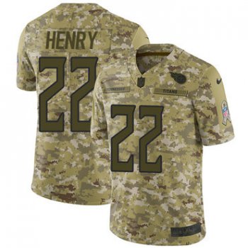 Nike Titans #22 Derrick Henry Camo Men's Stitched NFL Limited 2018 Salute To Service Jersey