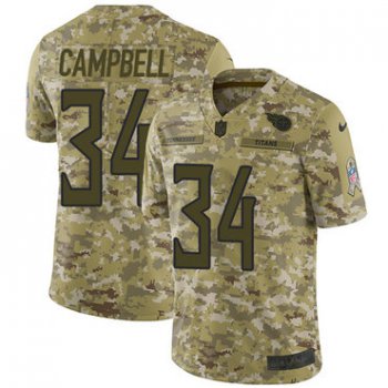 Nike Titans #34 Earl Campbell Camo Men's Stitched NFL Limited 2018 Salute To Service Jersey