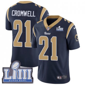 #21 Limited Nolan Cromwell Navy Blue Nike NFL Home Men's Jersey Los Angeles Rams Vapor Untouchable Super Bowl LIII Bound