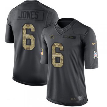 Men's Dallas Cowboys #6 Chris Jones Black Anthracite 2016 Salute To Service Stitched NFL Nike Limited Jersey