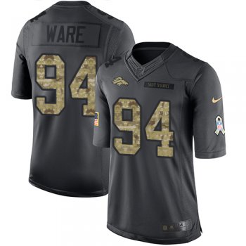 Men's Denver Broncos #94 DeMarcus Ware Black Anthracite 2016 Salute To Service Stitched NFL Nike Limited Jersey