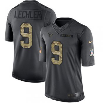 Men's Houston Texans #9 Shane Lechler Black Anthracite 2016 Salute To Service Stitched NFL Nike Limited Jersey